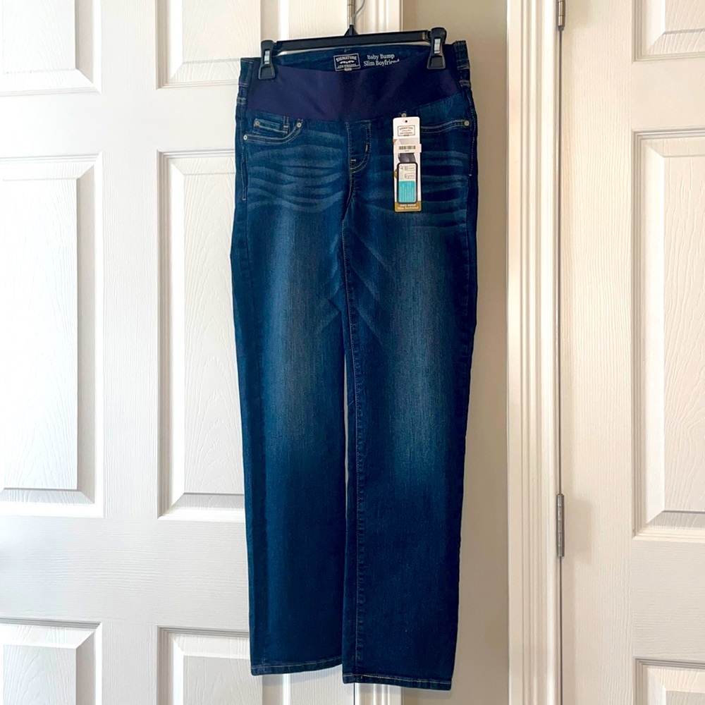 Levi Strauss Small Maternity Baby Bump Slim Dark Wash Denim